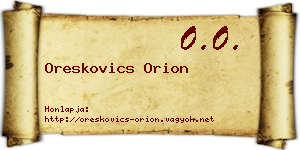 Oreskovics Orion névjegykártya